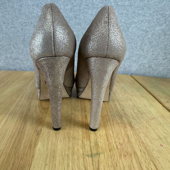 DIESEL Womens High Heels Sparkle Metallic Pink Slip On Career Pump Shoes US 7 38 - Picture 5 of 13